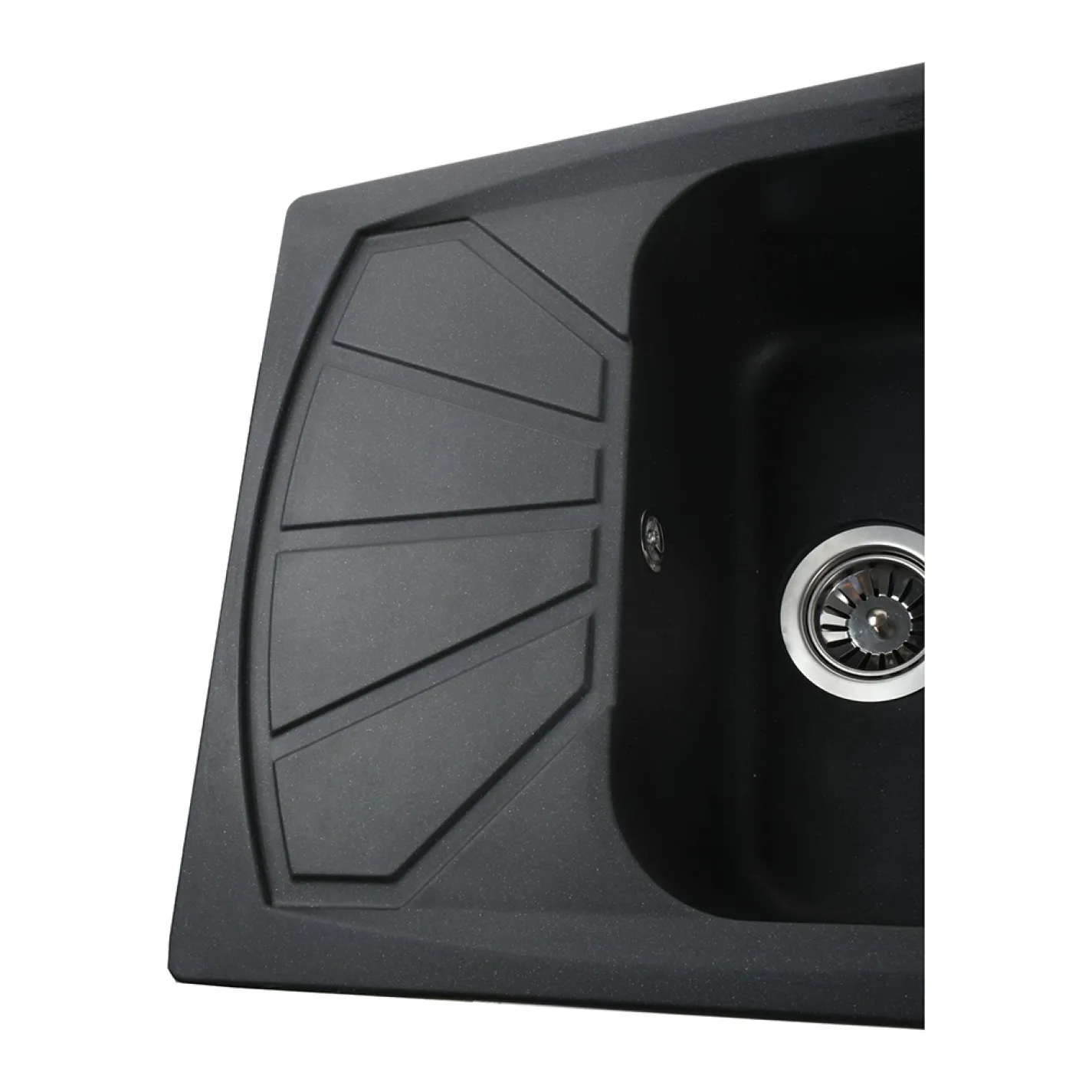 Гранітна мийка Globus Lux TANA 610х500-А0001, чорний металік - Фото 3